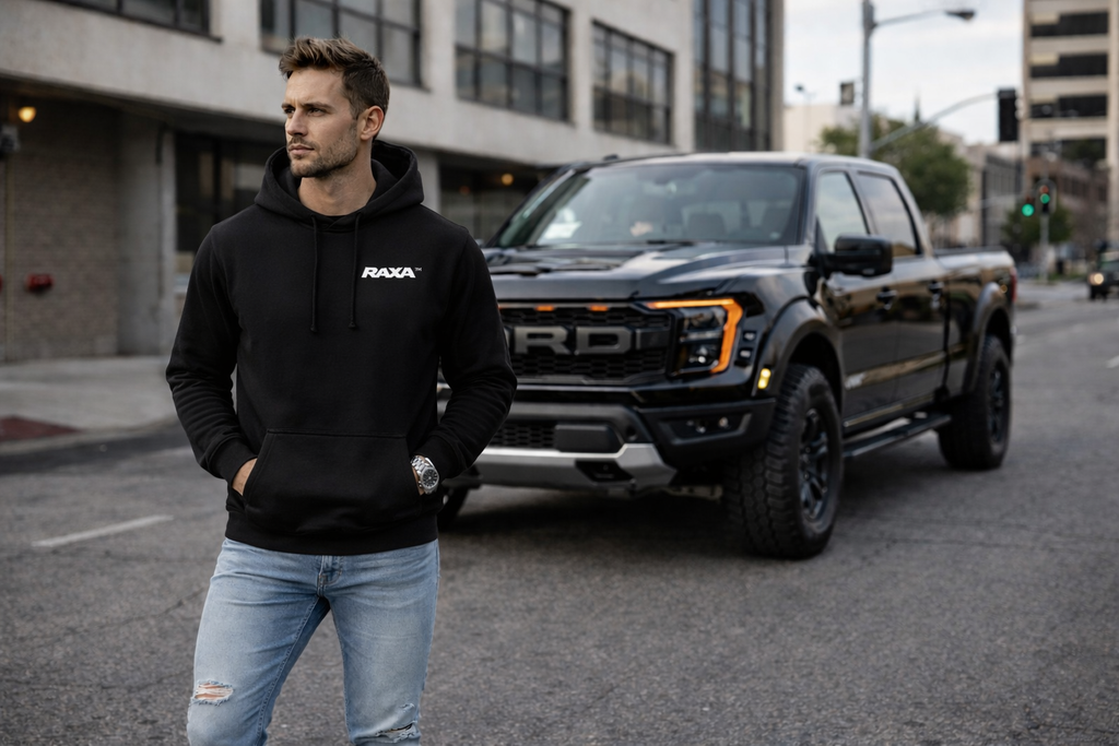 RAXA Simple Black Hoodie